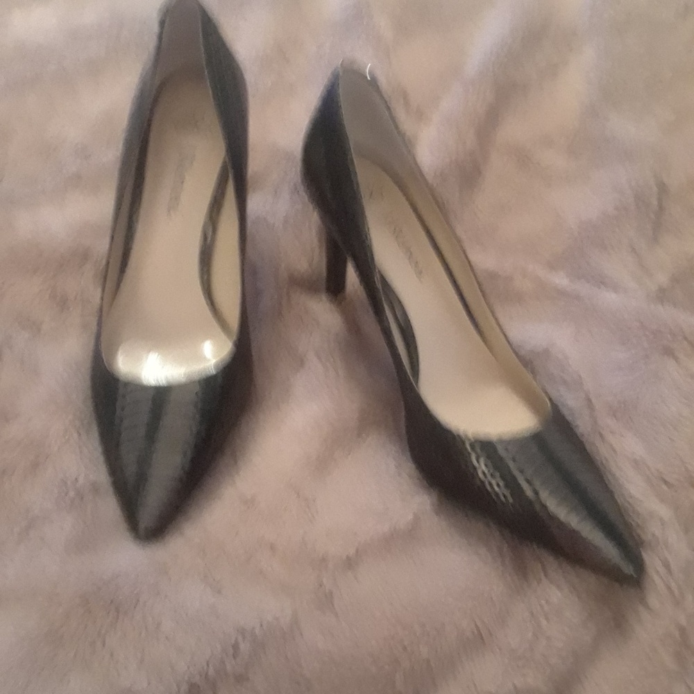 J.Renee 3.5 inch lizard bronze heels